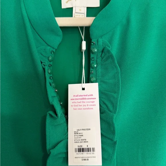 Lilly Pulitzer Vibrant Green Ruffle Mini Dress - Picture 2 of 3